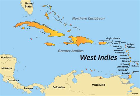 West Indies In World Map - Florida Beach Map