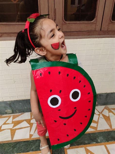 Watermelon | Diy toddler costumes, Diy fruit costume, Fancy dress for kids