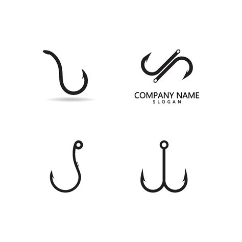 Crossed Fishing Hook Logo Simple Style Royalty Free Vector | atelier ...