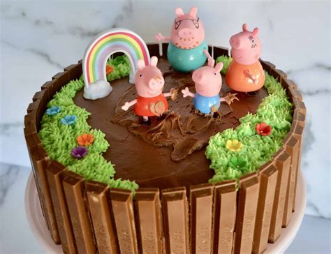 Peppa Pig Birthday Cake | Kit Kat Cake | Recipe | Peppa pig birthday ...