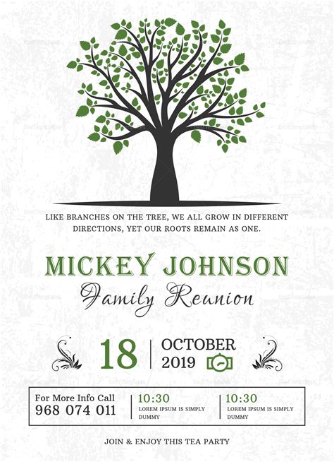 Classic Family Reunion Invitation Design Template in Word, PSD, Publisher