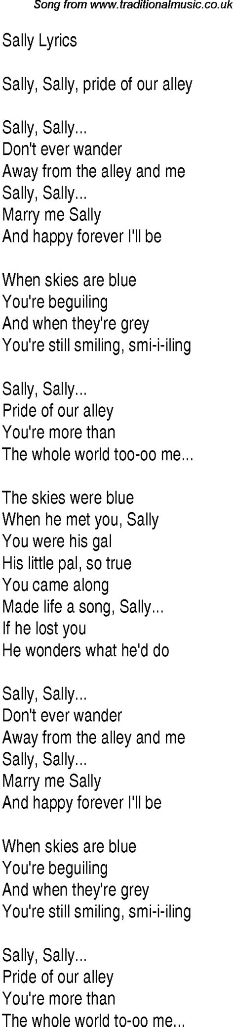 Sallys Song Lyrics