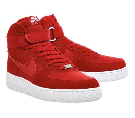 Nike Air Force 1 Hi in Red | Lyst