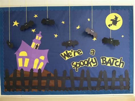 Halloween bulletin board #bat #witch #ghost | Bulletin board ...