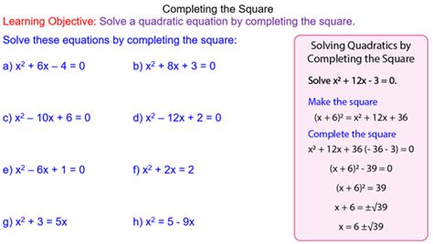 Completing the Square - Mr-Mathematics.com