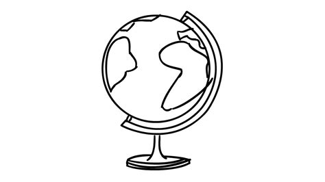 World Map Globe Atlast Line Drawing Stock Motion Graphics SBV-310691329 ...