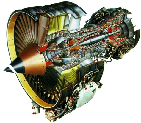 CFM56 turbofan aircraft engine Cutaway Drawing in High quality