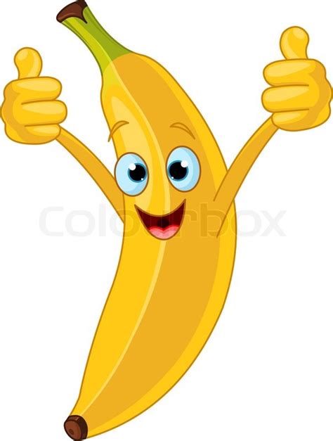 Illustration of Cheerful Cartoon banana character | Stock Vector ...