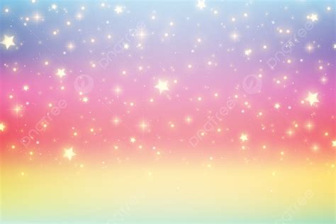 Rainbow Unicorn Fantasy Background With Stars, Wallpaper, Rainbow ...