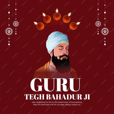 Premium Vector | Banner design of guru tegh bahadur ji martyrdom day ...