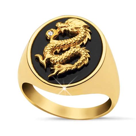 Men's Golden Dragon Ring in 2020 | Dragon ring, Dragon, Black dragon