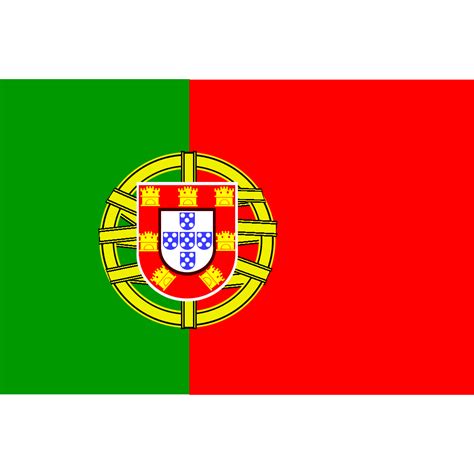 Portugal Flag, Red Stripe, Green Field, Shield Crest, Iberian Nation PNG