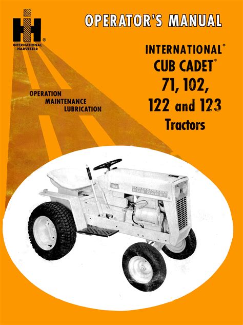 International Harvester Cub Cadet 71, 102, 122 and 123 Manual – Ag ...