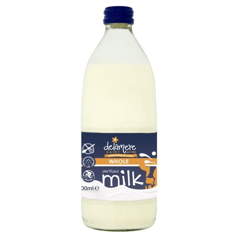 Sterilised Whole Milk 500ml (glass bottle) - Delamere Dairy Flavoured Milk