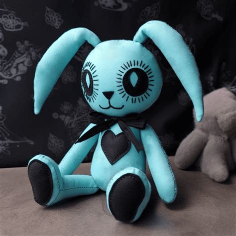 Blue Cute Emo Bunny Stuffed Animal - PlushThis| Plushies & Stuffed Animals