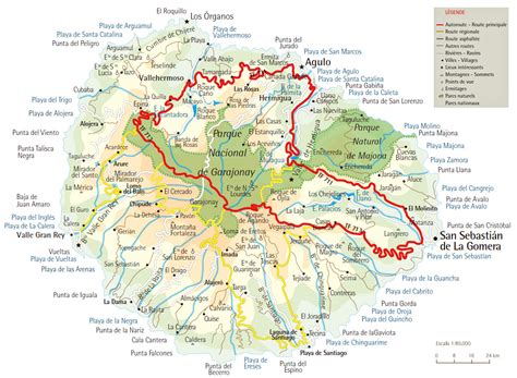 Interactive map of the island of La Gomera