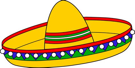 Colorful Mexican Sombrero Hat - Free Clip Art | Mexican hat, Sombrero ...