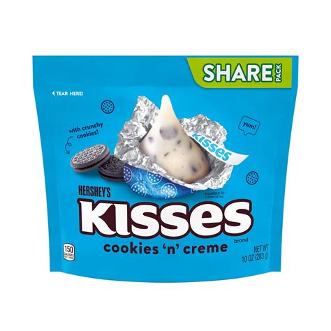 Hershey's, Kisses Cookies 'N' Creme Candy, Individually Wrapped, 10 oz ...