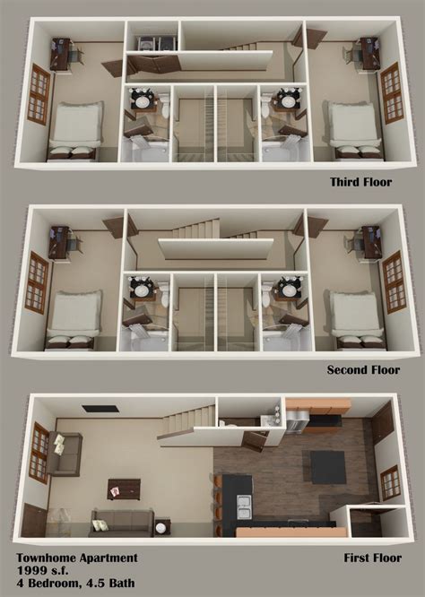 Four Bedroom Townhouse Floor Plans | www.resnooze.com