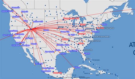 Delta Air Lines route map - North America from Salt Lake City