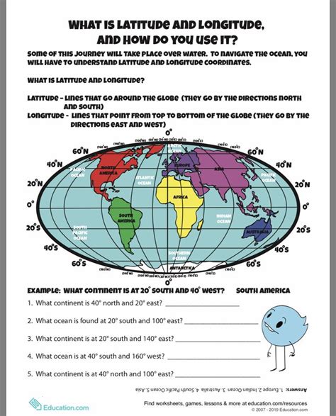 the earth's surface is shown in this worksheet for students to learn how to