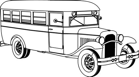 awesome Old School Bus Coloring Page