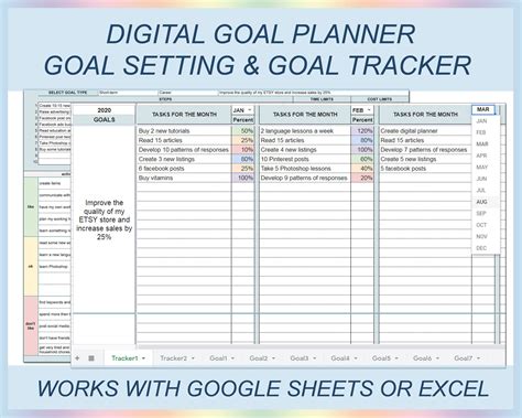 Digital goal planner, Goal setting, Goal journal, Goal tracker, Goal ...