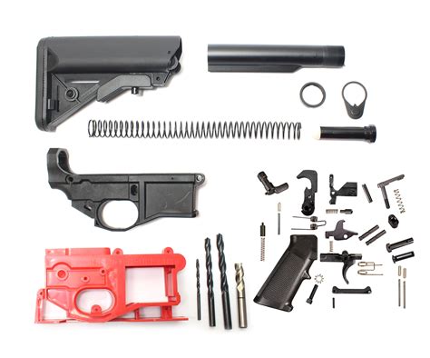 AR-15 Poly 80% Lower Receiver Complete Kit Including Sopmod