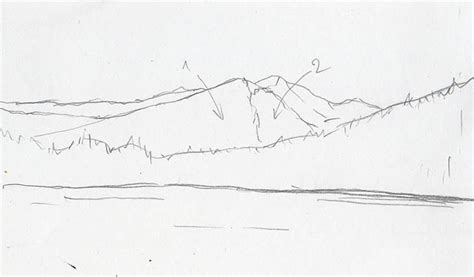 Mountain Landscape Drawing Outline