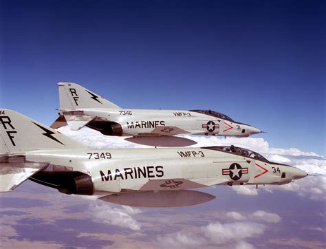 A right rear view of two RF-4C Phantom II's of Marine Photo ...