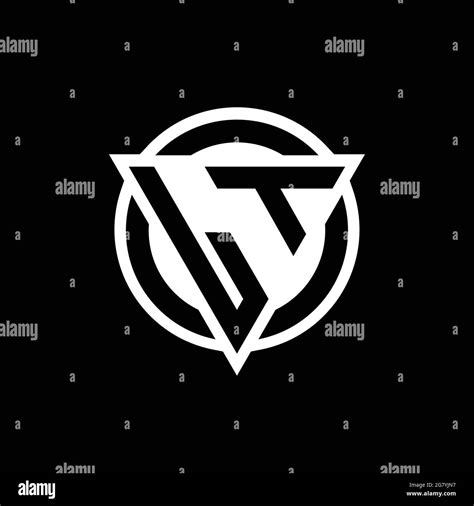 LT logo with negative space triangle shape and circle rounded design ...