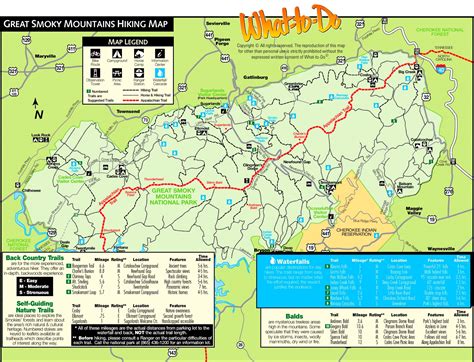 Smoky Mountain Hiking Trail Map - Big Bus Tour Map