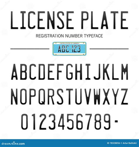 Modern License Plate Font for Registration Numbers, with Sample Design ...