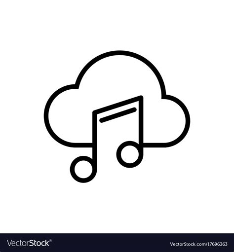 Line music cloud icon on white background Vector Image