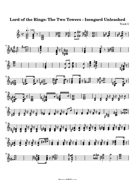 LOTR: The Two Towers-Isengard Unleashed. lotr guitar sheet music - Bing ...