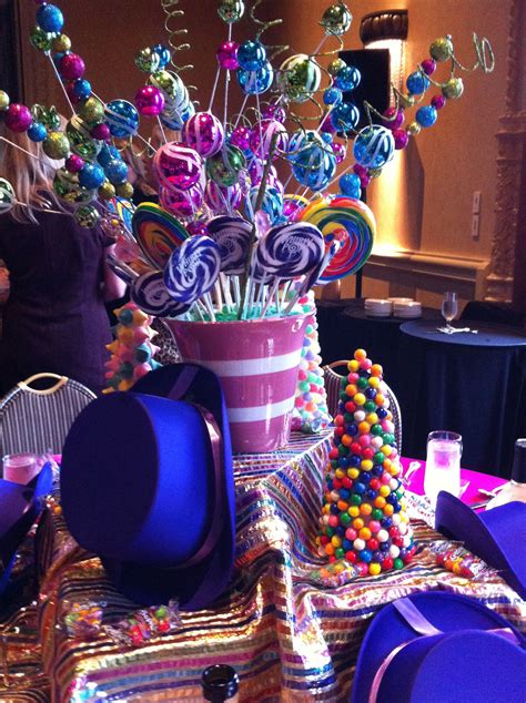 Willy Wonka theme table at #BayKids Studio luncheon. | Grad in 2018 ...