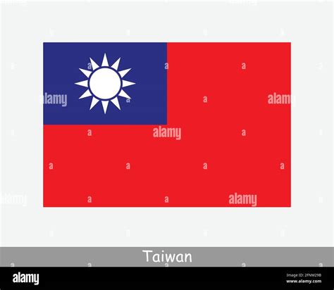 National Flag of Taiwan. Taiwanese Country Flag. Republic of China ROC ...