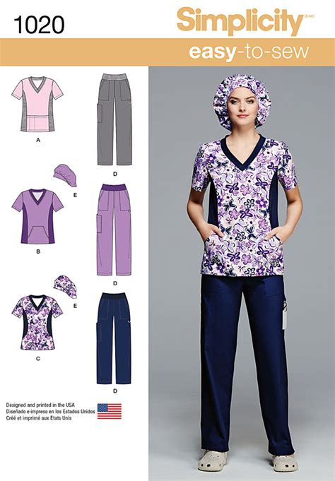 Simplicity 1020 Misses/Plus Scrubs