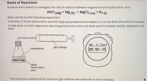 Solved Rates of Reactions Students were asked to investigate | Chegg.com