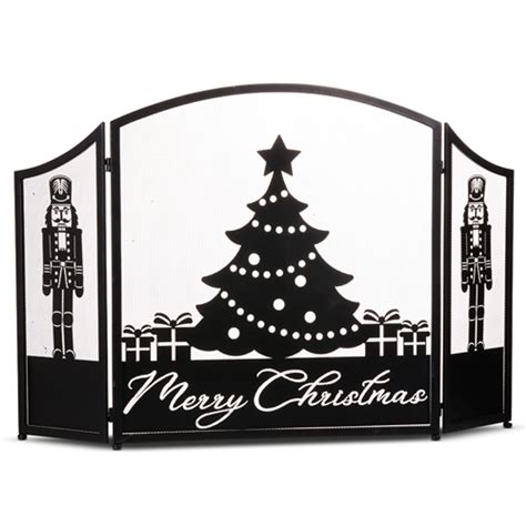 Raz 48" Merry Christmas Fireplace Screen Christmas Decoration | Raz ...