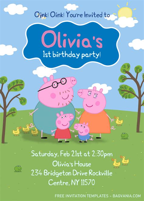 Peppa Pig Invitation Templates – Editable .Docx | FREE Printable ...