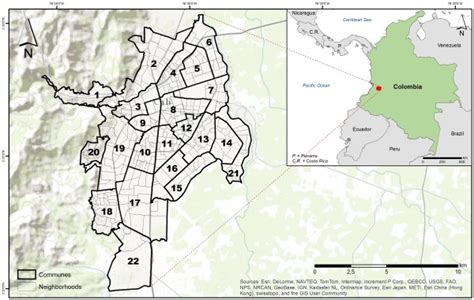 Base map showing the location of Cali, Colombia. | Download Scientific ...