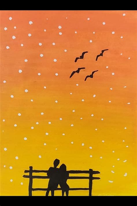 Dreamy sunset ️ in 2023 | Silhouette painting, Drawing sunset, Black ...