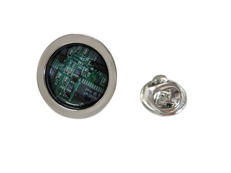 Circular Green Computer Circuit Board Design Lapel Pin | Circuit board ...