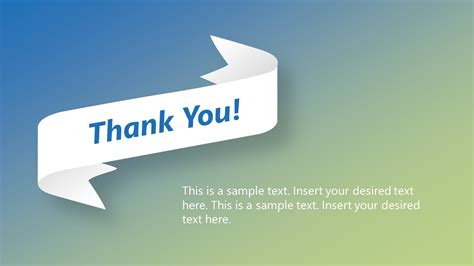 Thank You Note Ribbon Style PowerPoint - SlideModel