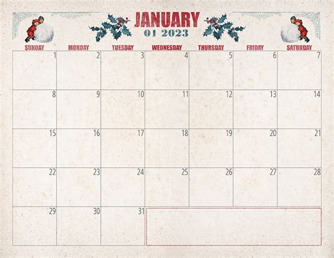 Free Printable Calendar 2023! - The Graphics Fairy