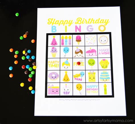 Free Printable Birthday Bingo | artsy-fartsy mama