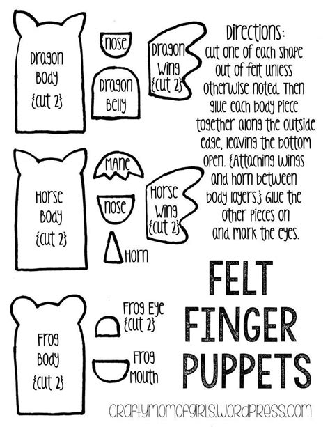 Free Printable Felt Finger Puppet Template - Printable Templates