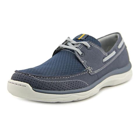 Clarks - Clarks Narrative Marus Edge Men Moc Toe Synthetic Blue Boat ...