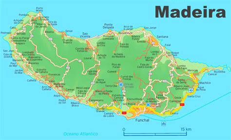 Road Map Of Madeira Portugal